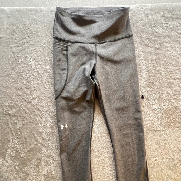 Under Armour Women's Gray HeatGear High Rise Compression Athletic Leggings - Picture 2 of 8
